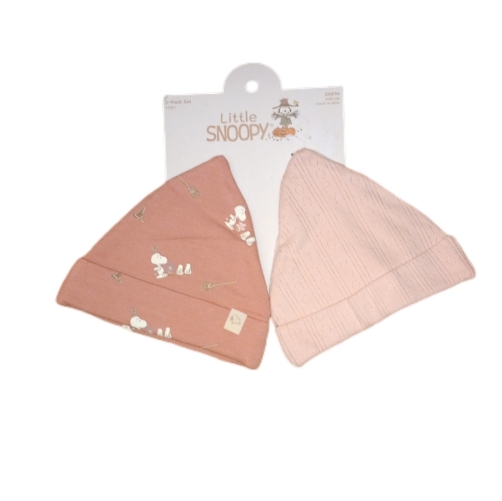 Snoopy Beanie Set - Pink